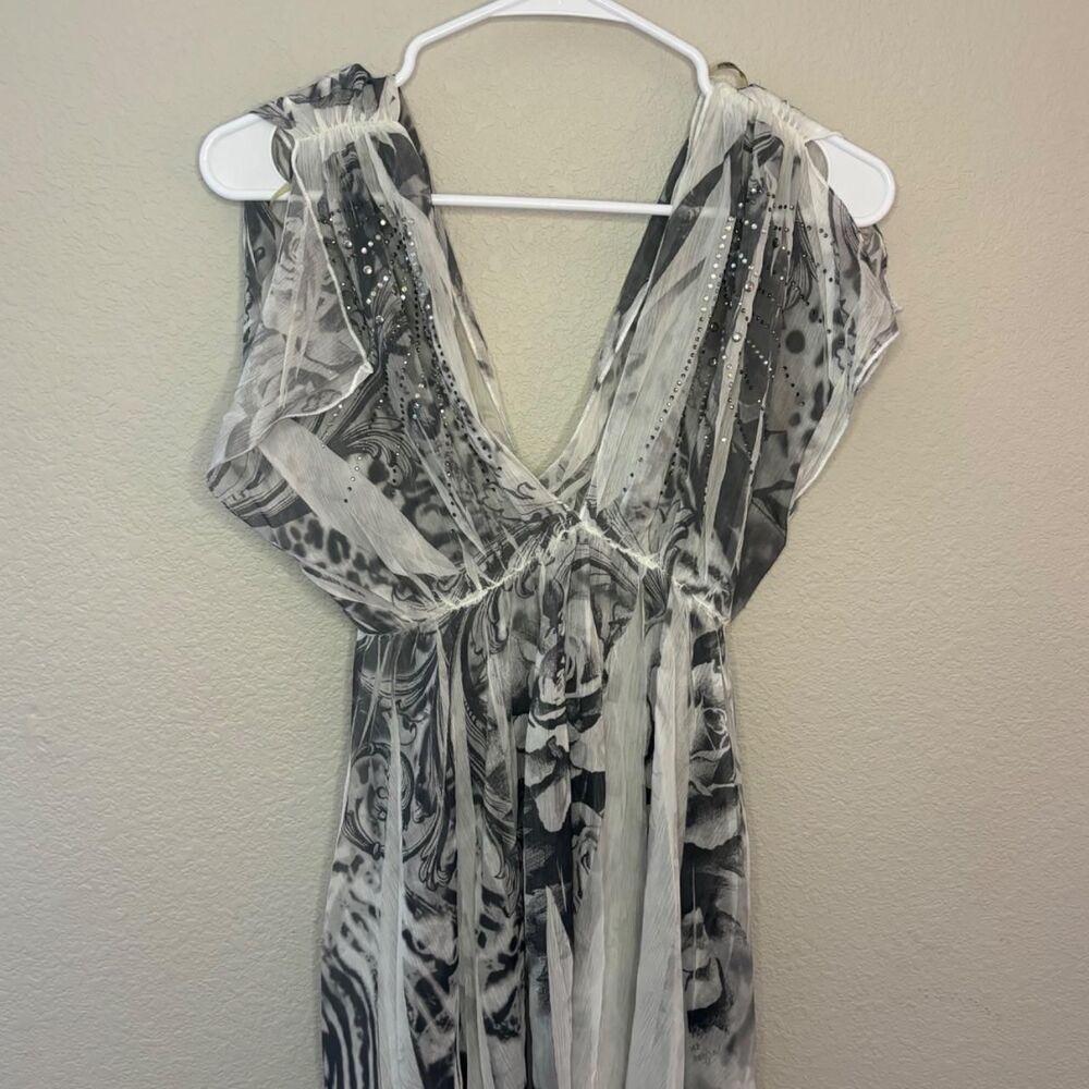 Y2K Rhinestone Floral Sheer Top LoveCulture